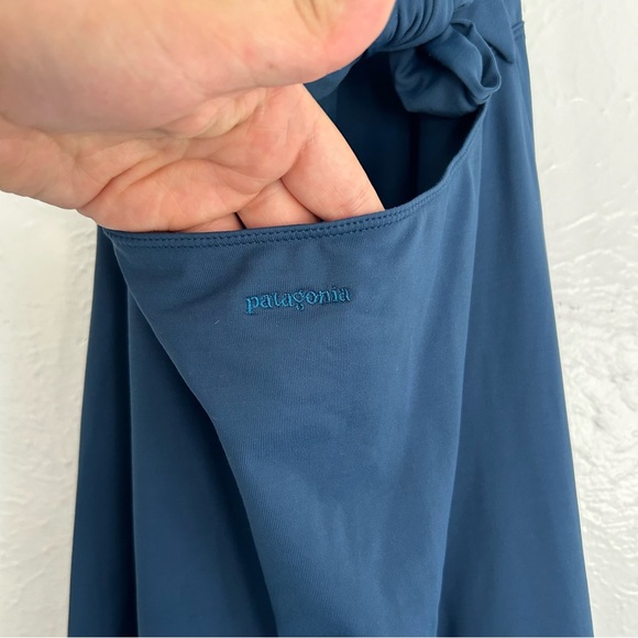 Patagonia Morning Glory Blue Halter Top Dress Tie Back Summer Athletic Hiking M - Picture 7 of 7